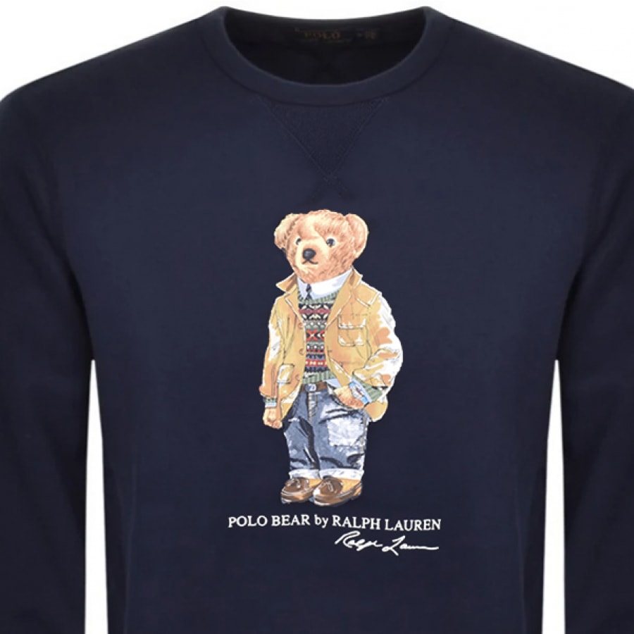 Alternative Image for ProductRalph Lauren Crew Neck Bear Sweatshirt Navy2